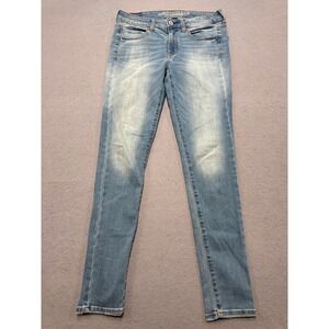 American Eagle Jeans Womens 8 Long Light Wash Super Stretch Low Rise Skinny Slim